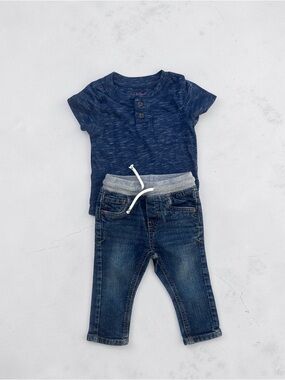 Cat & Jack navy blue two-piece matching set